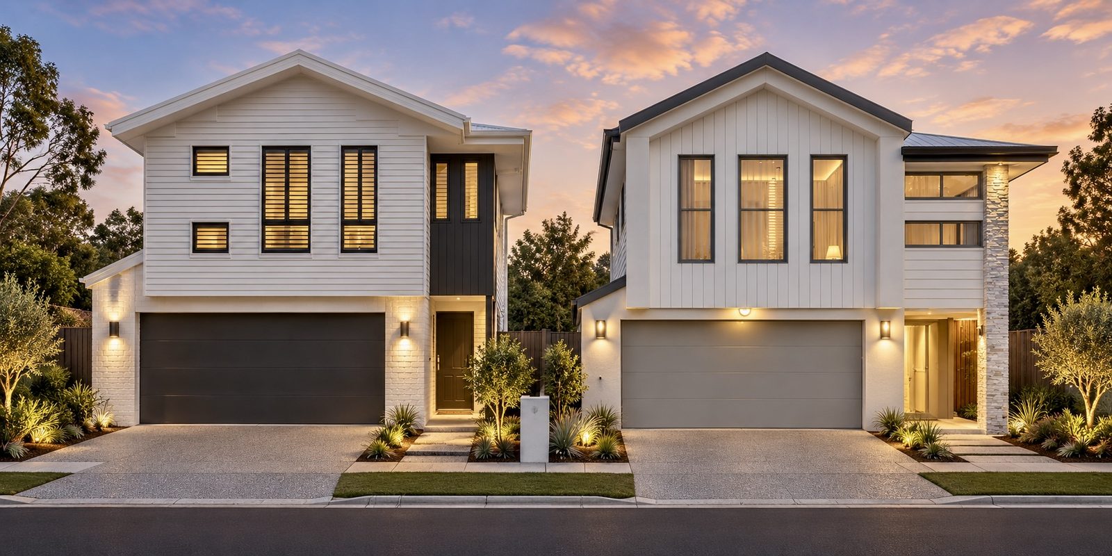Render of two homes proposed at 256 Wynnum North Road, Wynnum